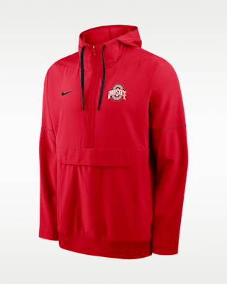 Ohio State Sideline Anorak Men's Nike College 1/2-Zip Hooded
